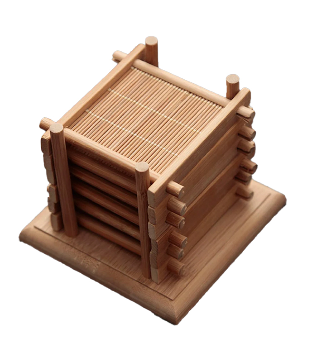 Bộ lót ly tre mẫu 1